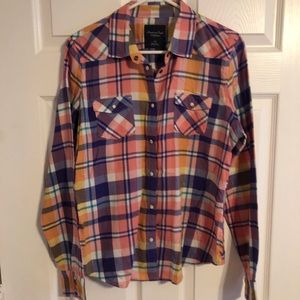 American Eagle Plaid Button-Up